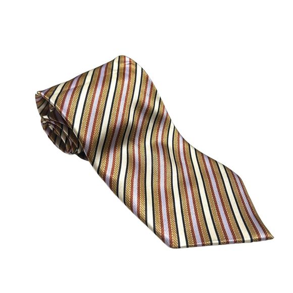 Castangia Neck Tie Multicolor Stripes 100% Silk Made in Italy‎ Handmade - Picture 1 of 4